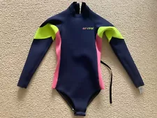 Rip Curl Women G Bomb L/SL 2mm Springsuit Wetsuit WSP3TW Size 6 Back Zip Navy