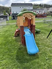 Outdoor Clubhouse Climber with Two Slides and Tunnel. Step 2 Clubhouse