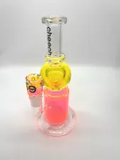 Cheech Water Pipe - Bong/Hookah 9" - Glycerin w/Matrix Percolator Yellow Pink