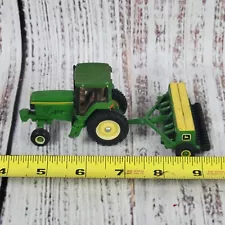 Vintage Ertl 1/64 scale John Deere Tractor & 8300 seeder diecast green & yellow