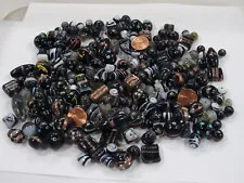 2 Pounds Assorted Black Multicolor Glass Beads Wholesale Bulk Lot Sale (DNN-2)⭐