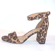 Old Navy Animal Print Leopard/Cheetah Block Heel Party Sandal Shoes Women Sz 9