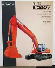 1990s Hitachi Super EX330V Excavator Specifications Construction Sales Brochure