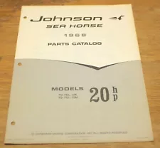 1968 Johnson Motors 20 HP Outboard Parts Catalog FD FDL 22A & 22M Sea Horse