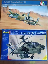 1/48 Italeri A-10A + Revell AH-64D Apache Longbow Two-kit Lot