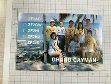 Vintage QSL Amateur Ham Radio Card ZF2HI Grand Cayman Islands 3.2.86