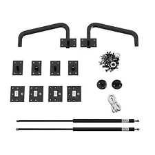 ROOMTEC Queen Murphy Bed Hardware Kit,Vertical,Alloy Steel, Black