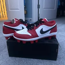 NEW Size 9.5M-Air Jordan 1 Retro MCS Low Chicago Red Baseball Cleats CJ8524-611