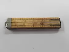 Rare Antique Bone and Steel Folding Ruler