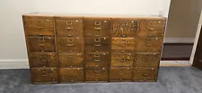 5 Antique Tiger Oak Legal Size File Cabinets Library Bureau Makers Finished Back