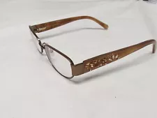 VERA WANG LUXE GARLAND 2 YG EYEGLASS FRAME BROWN W/FLORAL RHINESTONES