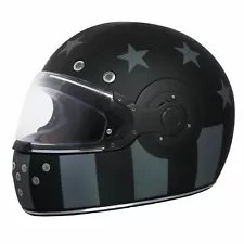 Daytona Retro W/ CAPTAIN AMERICA STEALTH DOT Approved Motorcycle Helmet R6-CAS