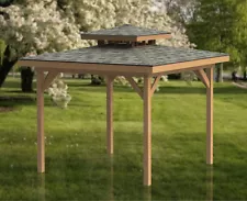 12' x 12' Double Hip Roof Gazebo Building Plans - Perfect for Hot Tubs