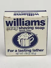 1 - WILLIAMS Mug SHAVING SOAP For Lasting Lather 1.75 oz. NEW OLD STOCK!