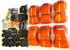 6 Vintage Cox Baja Bug Orange Bodys .049 Gas Powered Parts junk lot "sold as is"