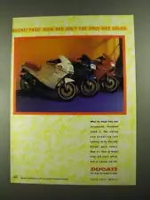 1987 Ducati Paso Motorcycle Ad - Isn't Only Hot Color