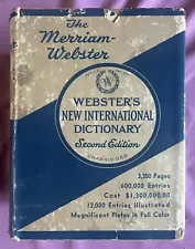 Webster’s 1948 New International Unabridged Dictionary 2nd Edition