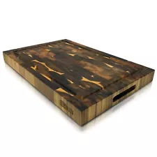 Extra Large Reversible Acacia Wood Cutting Board 18x12x1.5 Butcher Block With...