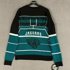 Jacksonville Jaguars Sweater Mens Medium Black Ugly Christmas Light Up LED NEW