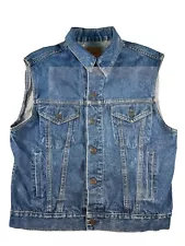 Vintage 70s Gap Pioneer Denim Vest Biker Motorcycle Outlaw Jean Vest Battle Vest