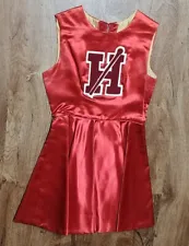 VTG Handmade Satin Baton Twirling Majorette School Uniform Red Cheer Dress
