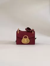 NEW Prada Red Leather Mini Crossbody Bag Purse With Gold Details