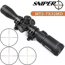 MT2-7X32MD Mil-dot Riflescope R/G/B Illuminated Rifle Scope W/Ring for Picatinny