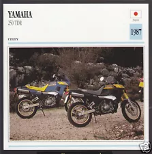 1987 Yamaha 250cc TDR (239cc) Japan Bike Motorcycle Photo Spec Info Stat Card