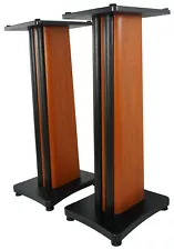 2) Rockville SS28C Premium Classic Wood Grain 28" Speaker Stands Up to 100Lbs