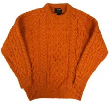 Filson Wool Fisherman's Sweater 20205484 Flame Scottish Irish Cable Hand Knit