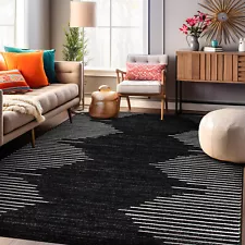 Rugshop Area Rug Bohemian Stripe Jute Rug Carpets for Living Room Rugs for Sale