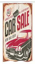 Retro Stall Shower Curtain America Car Sale Sign Print for Bathroom 36"x72"