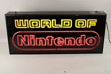 Genuine Vintage World of Nintendo Superbrite NES M36R Neon Logo Retail Sign 36"