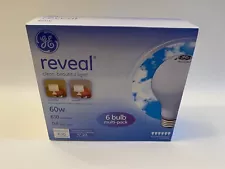 Pack of 6 Bulbs GE Reveal 60W Watt Light Bulbs