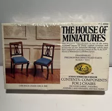 House of Miniatures Kit #40044 1:12 Two Lyre Back Chairs Fabric Sealed