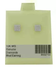 GENUINE DIAMONDS STUD EARRINGS 10K GOLD - FREE Certificate - SCREW BACKS