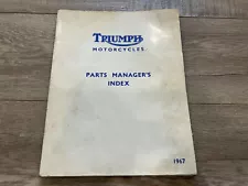 Rare Vintage 1967 Triumph Motorcycles Parts Managers Index