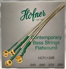 Hofner Contemporary Flatwound Short Scale Bass Strings 40-95 , New!