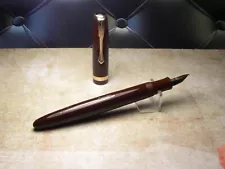 Vintage "Osmia 223" Fountain Pen-Chocolate Brown-14K Gold EF Nib-Germany 1930s