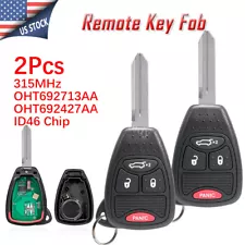 2 for 2008 2009 2010 2011 2012 2013 2014 Dodge Avenger Remote Key Fob 4 Buttons (For: 2010 Dodge Avenger)