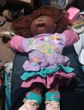 Vintage Cabbage Patch Kid Origanal 1989 African American Doll All Origanal Cloth