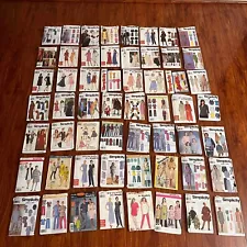 (Lot of 56) Vintage Simplicity Sewing Patterns Dresses, Skirts, Pants, Uniforms