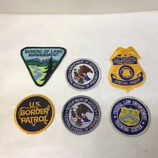 Mixed Lot of Federal Law Enforcement Patches Border Patrol FLETC Treasury BLM