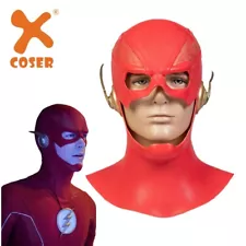 Xcoser Superhero The Flash Barry Allen Cosplay Mask Full Head Latex Adult Props