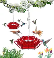 2 Pack Hummingbird Feeders for Outdoors, Plastic Hummingbird Feeders - Resistant