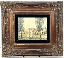 Alfred Sisley Artist Oil Painting Signed Banks Of The Loing Framed