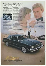 1978 OLDMOBILE CUTLESS SUPREME BROUGHAM Print Ad Olds GM Automobile Solid Luxury