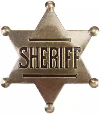 Toy Sheriff Badge for Kids, Metal, Western Deputy Sheriff Badge, Old West Prop,