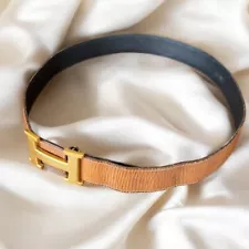 HERMES Constance Reversible Leather Belt Brown Black Gold Authentic Japan