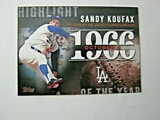 Sandy Koufax 2015 Topps Season Highlights 1966 Insert Card H-71